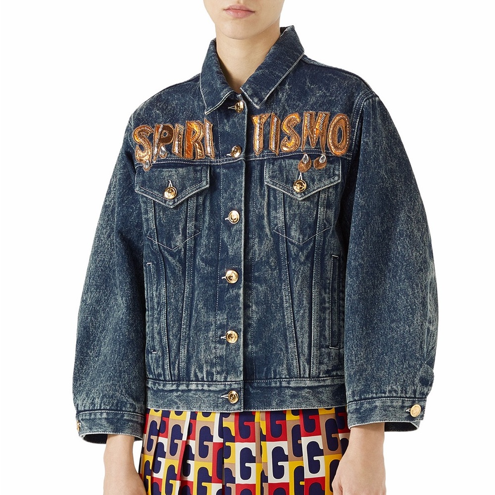 Gucci Spiritismo Embellished Denim Jacket